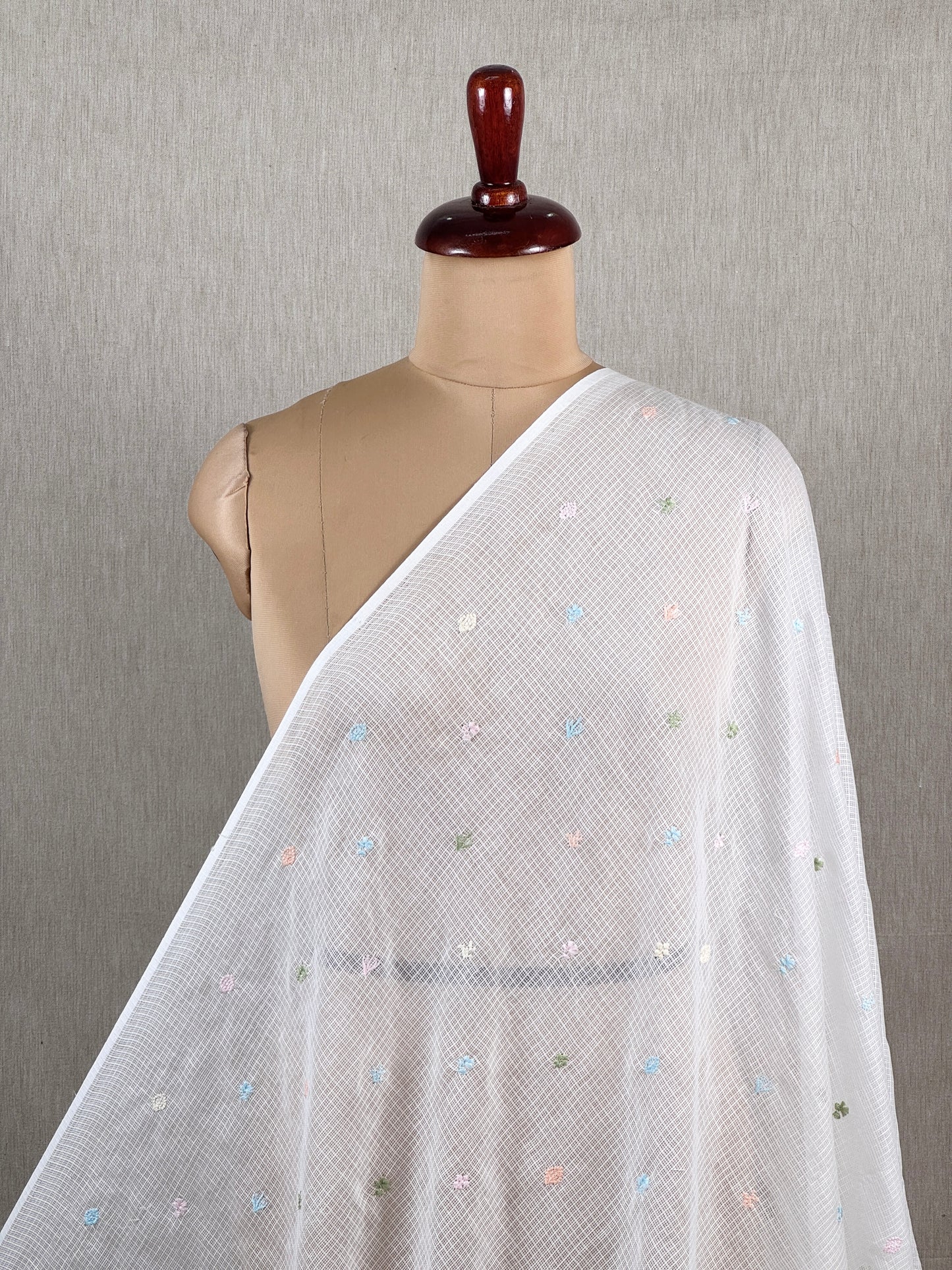 Embroidered Kota Fabric