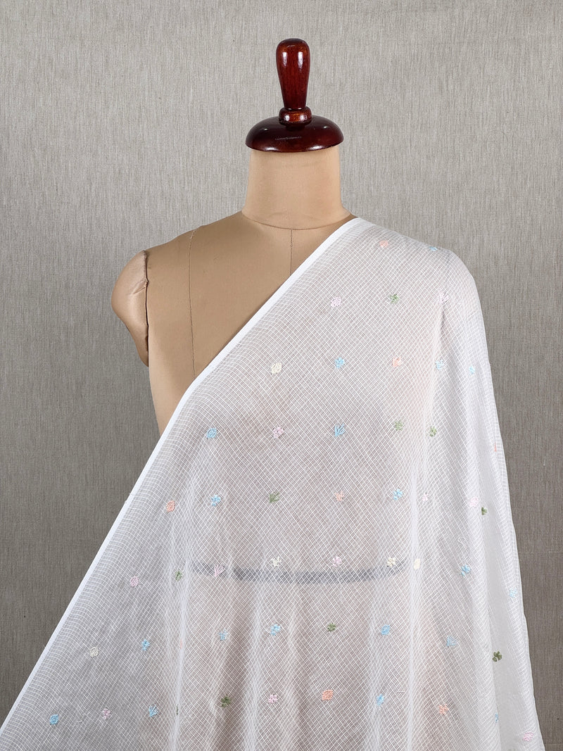 Embroidered Kota Fabric