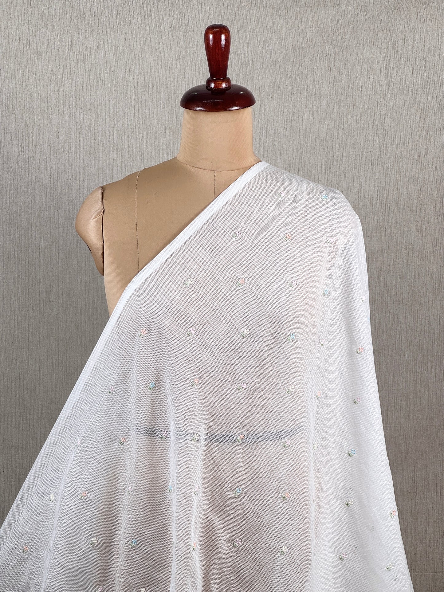 Embroidered Kota Fabric