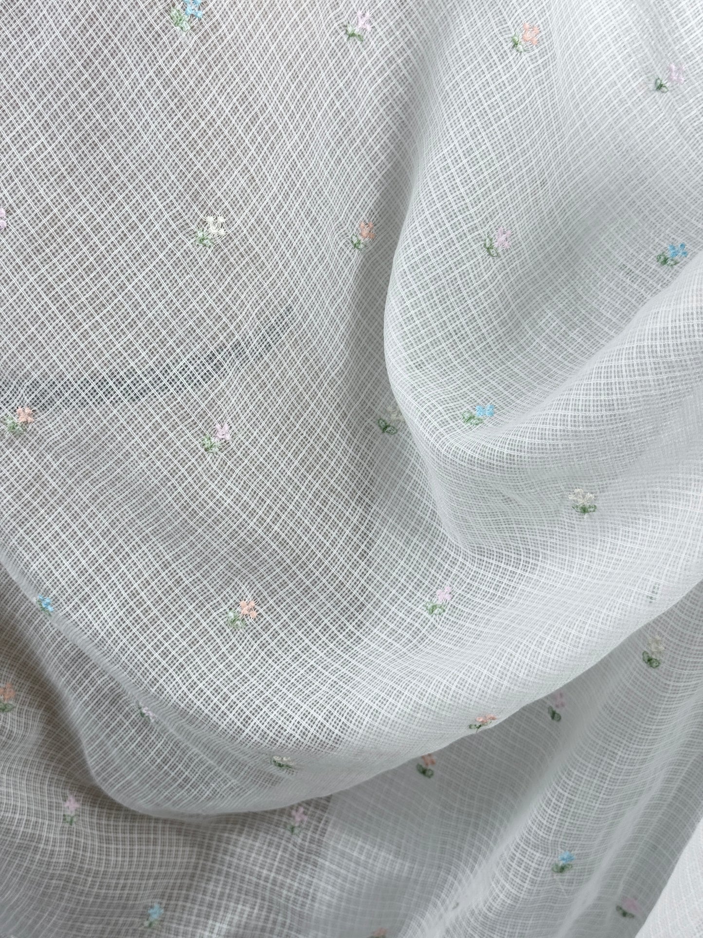 Embroidered Kota Fabric