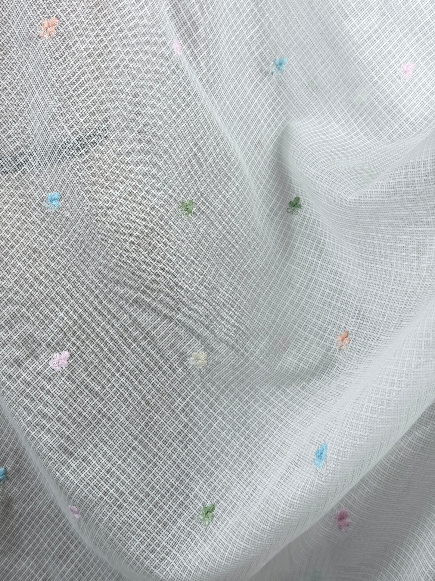 Embroidered Kota Fabric
