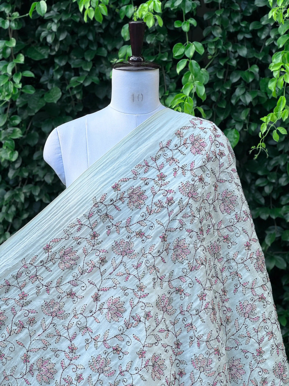 Embroidered 40gm Banarasi Chanderi Fabric