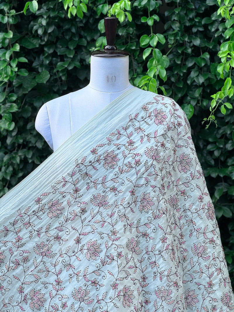 Embroidered 40gm Banarasi Chanderi Fabric