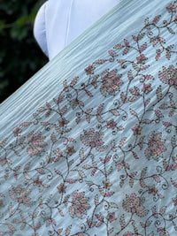 Embroidered 40gm Banarasi Chanderi Fabric