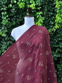 Embroidered 40gm Banarasi Chanderi Fabric