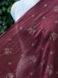 Embroidered 40gm Banarasi Chanderi Fabric