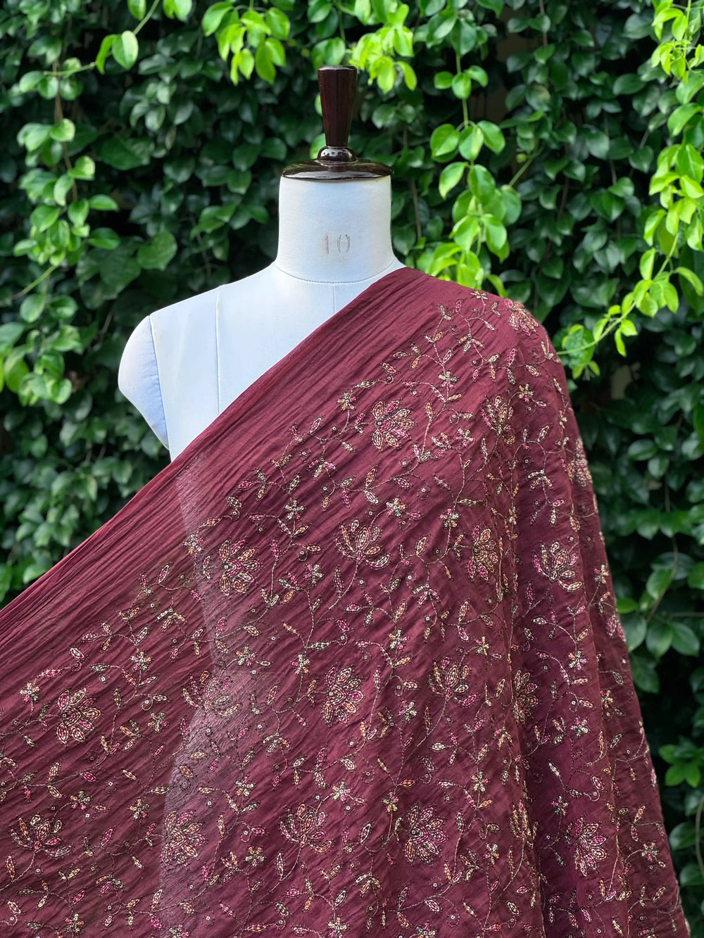 Embroidered 40gm Banarasi Chanderi Fabric
