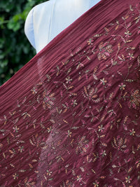 Embroidered 40gm Banarasi Chanderi Fabric