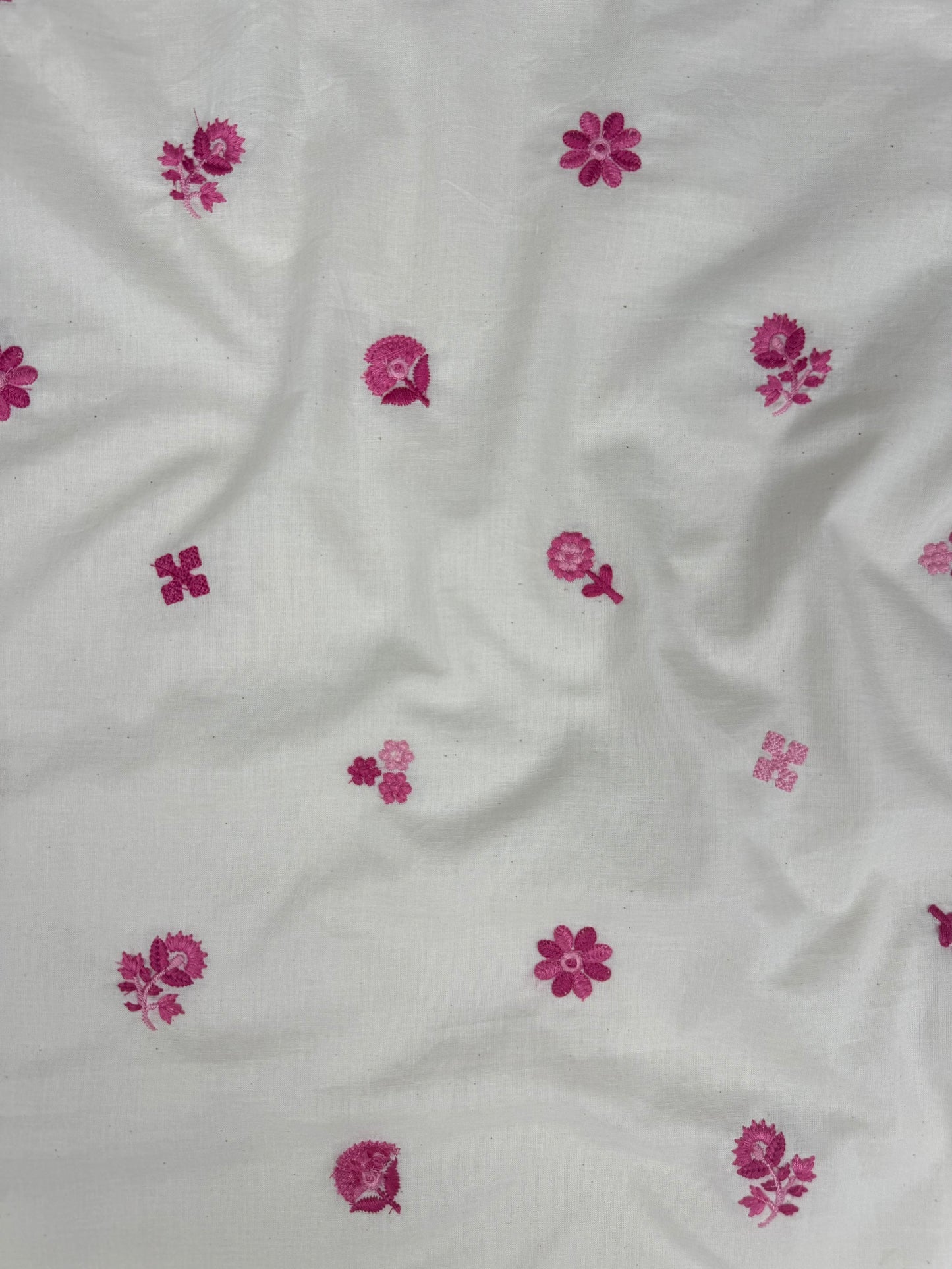 Embroidered Cambric Cotton Fabric