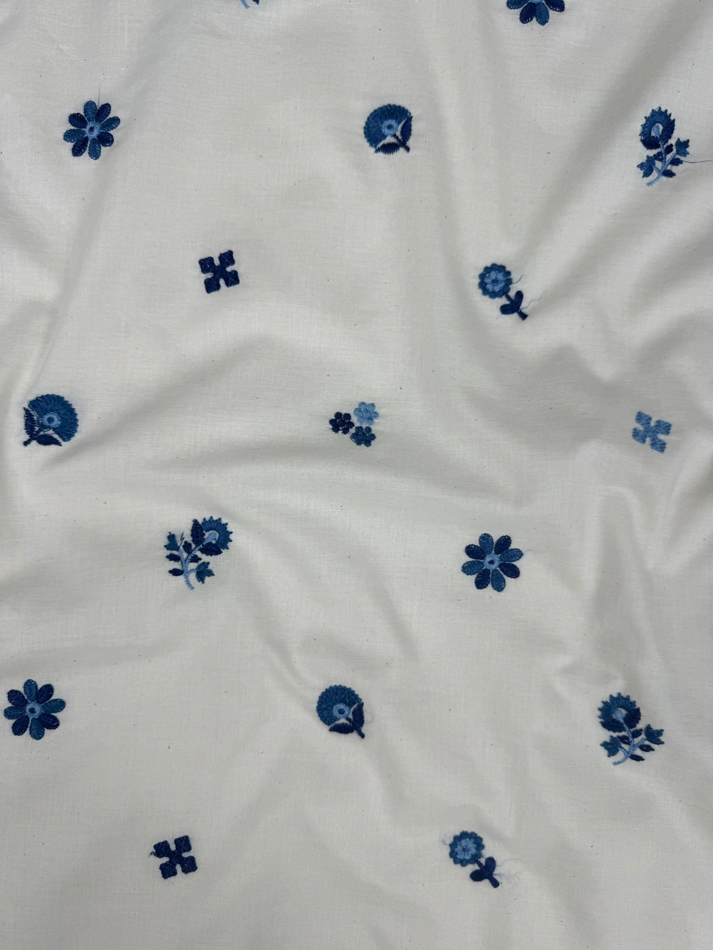 Embroidered Cambric Cotton Fabric