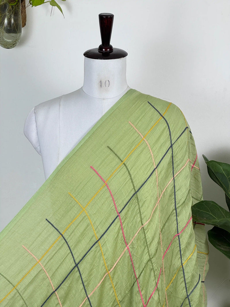 Embroidered 40gm Banarasi Chanderi Fabrics