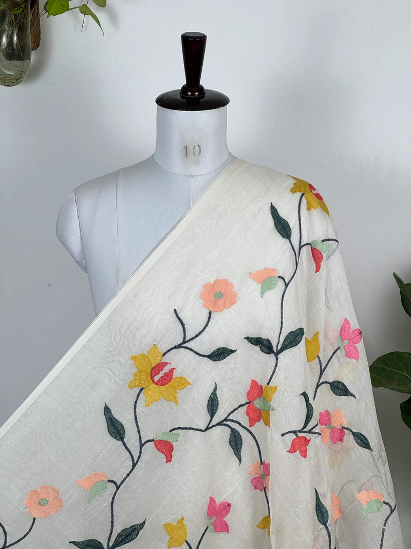 Embroidered 40gm Banarasi Chanderi Fabrics