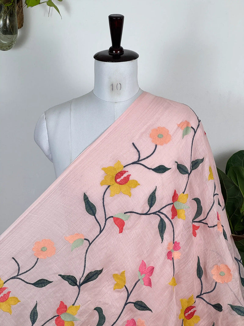 Embroidered 40gm Banarasi Chanderi Fabrics