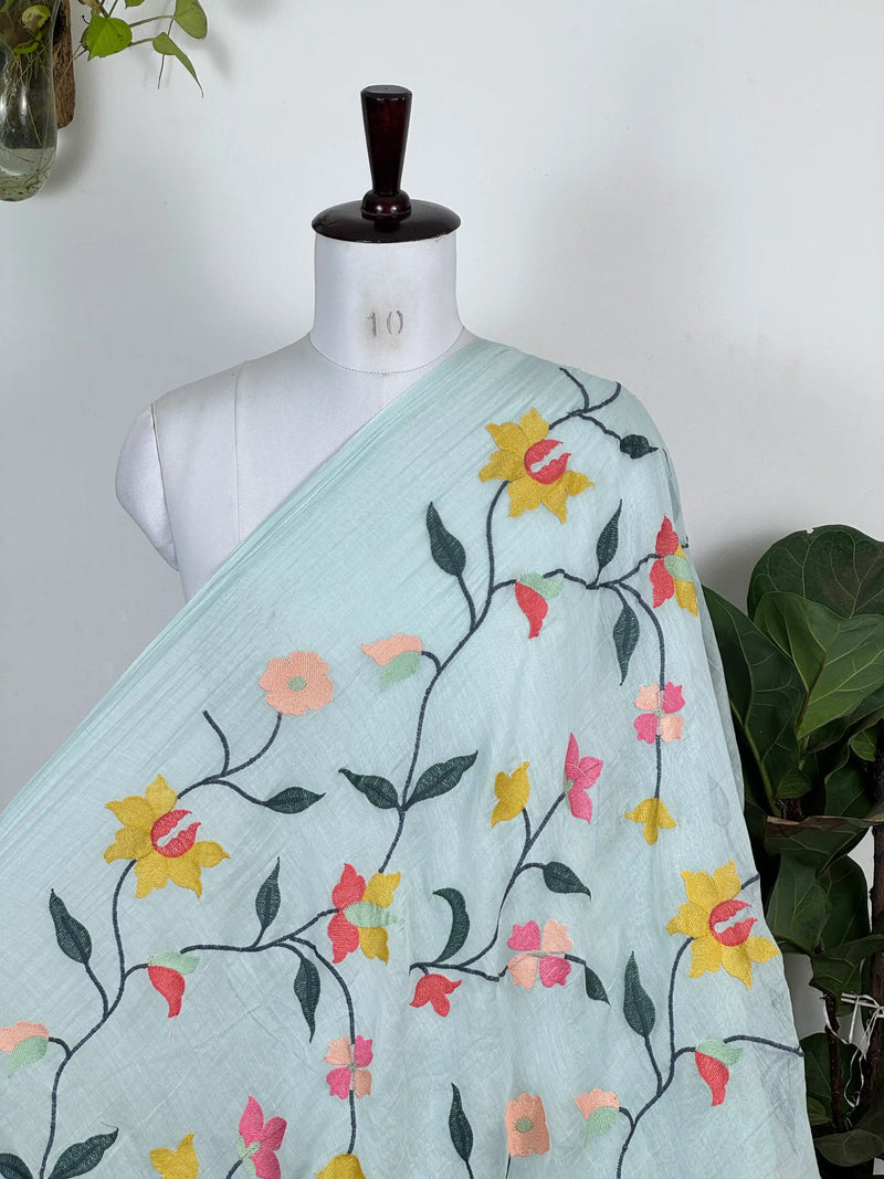 Embroidered 40gm Banarasi Chanderi Fabrics