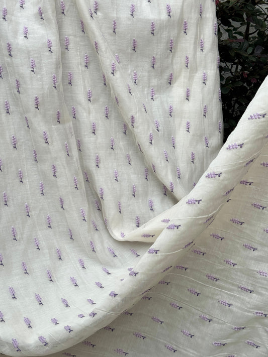 Embroidered 40 gm Banrasi Chanderi Fabric