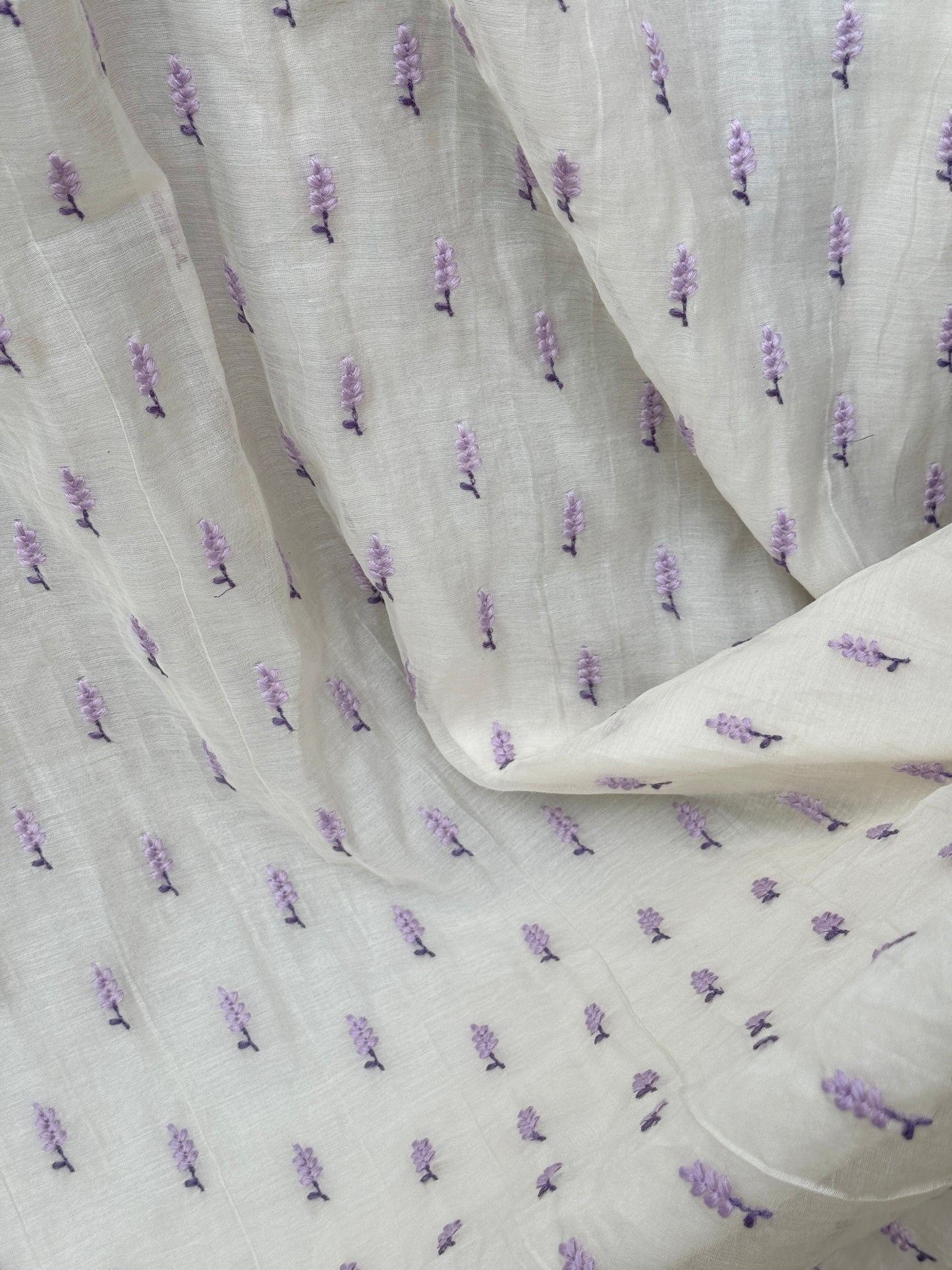 Embroidered 40 gm Banrasi Chanderi Fabric