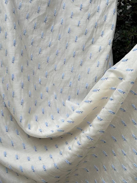Embroidered 40 gm Banrasi Chanderi Fabric