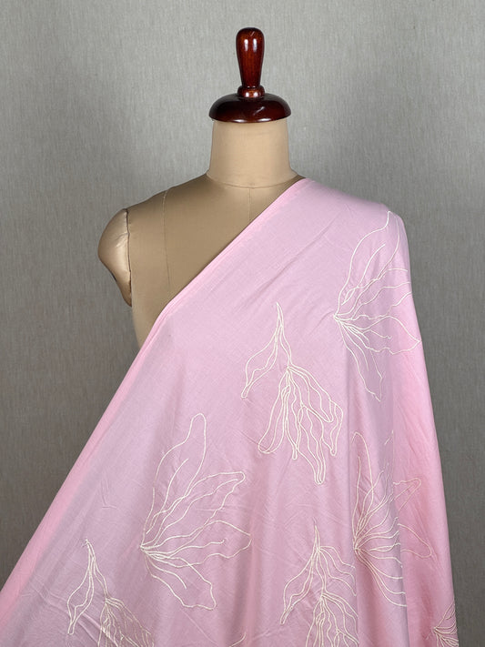Embroidered Mul Cotton Fabric