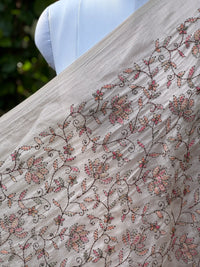 Embroidered 40gm Banarasi Chanderi Fabric