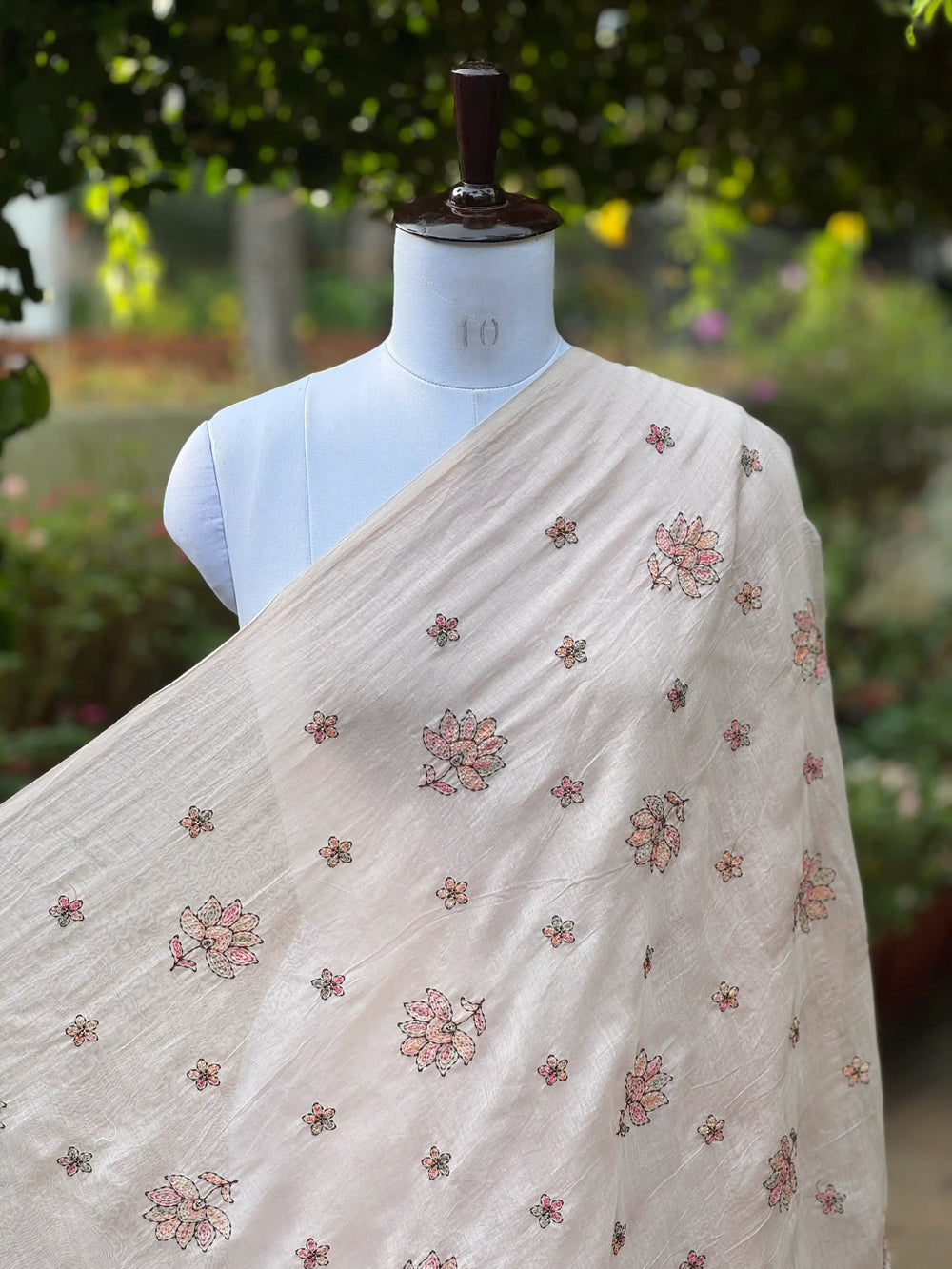 Embroidered 40gm Banarasi Chanderi Fabric
