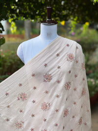 Embroidered 40gm Banarasi Chanderi Fabric