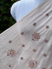 Embroidered 40gm Banarasi Chanderi Fabric