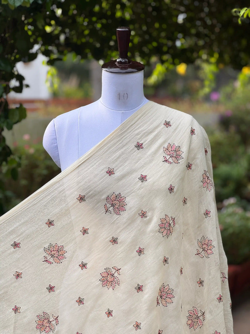 Embroidered 40gm Banarasi Chanderi Fabric