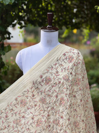 Embroidered 40gm Banarasi Chanderi Fabric