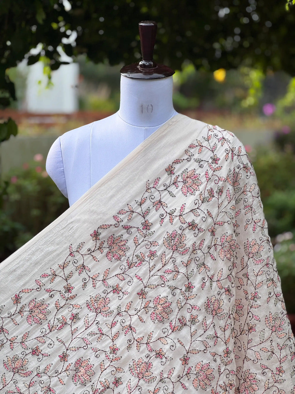 Embroidered 40gm Banarasi Chanderi Fabric