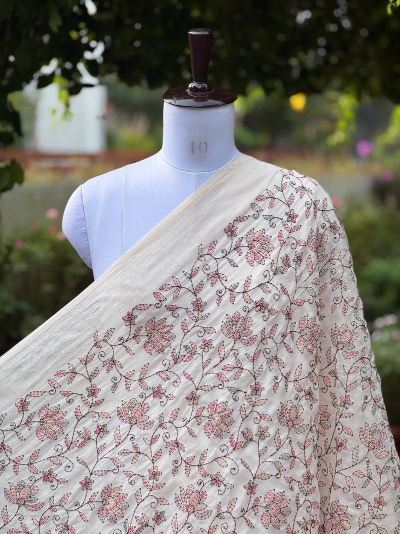 Embroidered 40gm Banarasi Chanderi Fabric