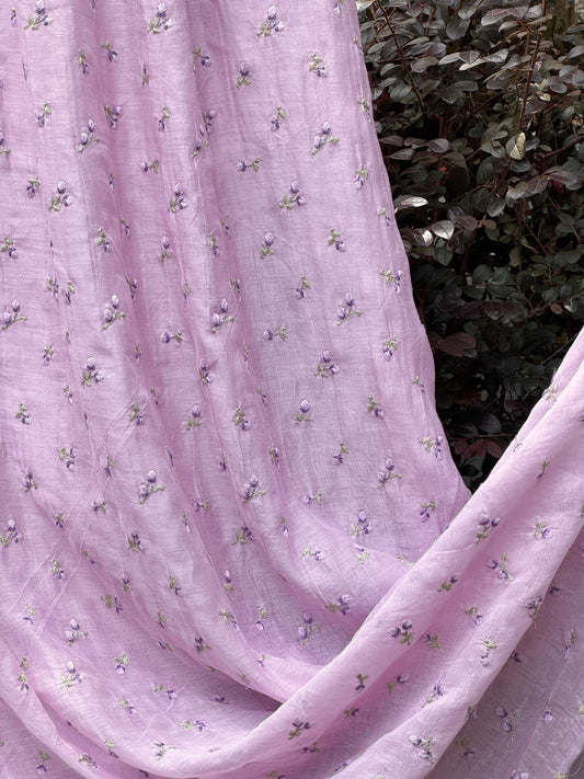 Embroidered 40 gm Banarasi Chanderi Fabric