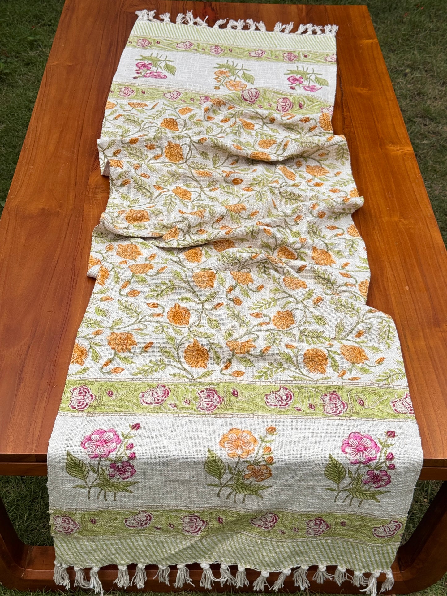 Block Printed Jute Table Runners