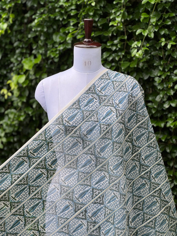 Block Printed Banarasi  Chanderi Fabrics