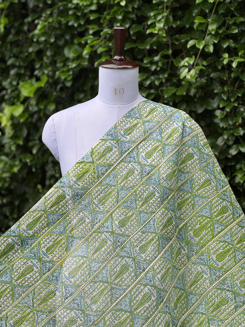 Block Printed Banarasi  Chanderi Fabrics