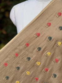 Zari Embroidered 40gm Banarasi Chanderi Fabrics