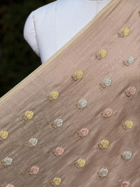 Zari Embroidered 40gm Banarasi Chanderi Fabrics