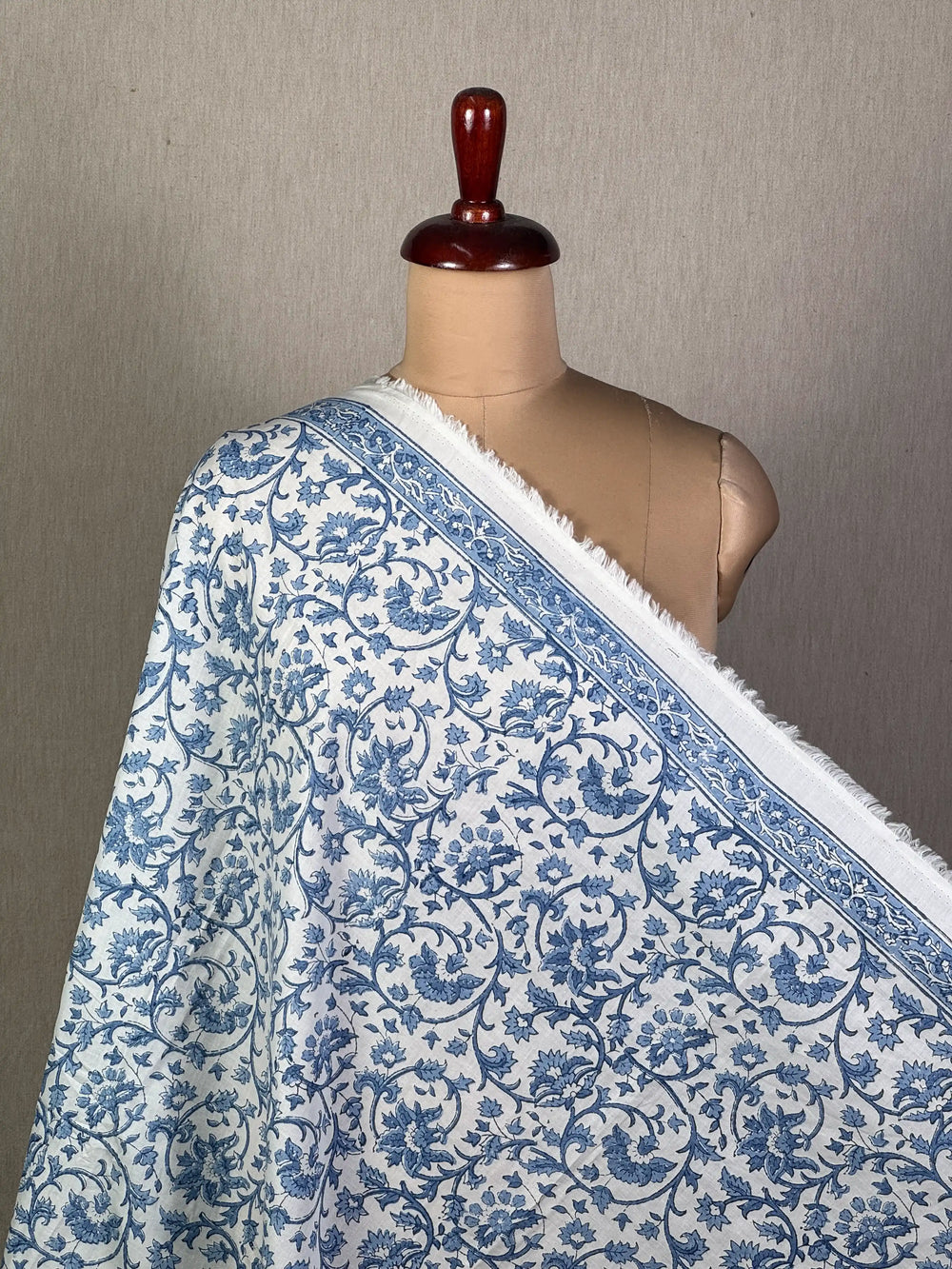 Block Printed Cambric Cotton Fabric