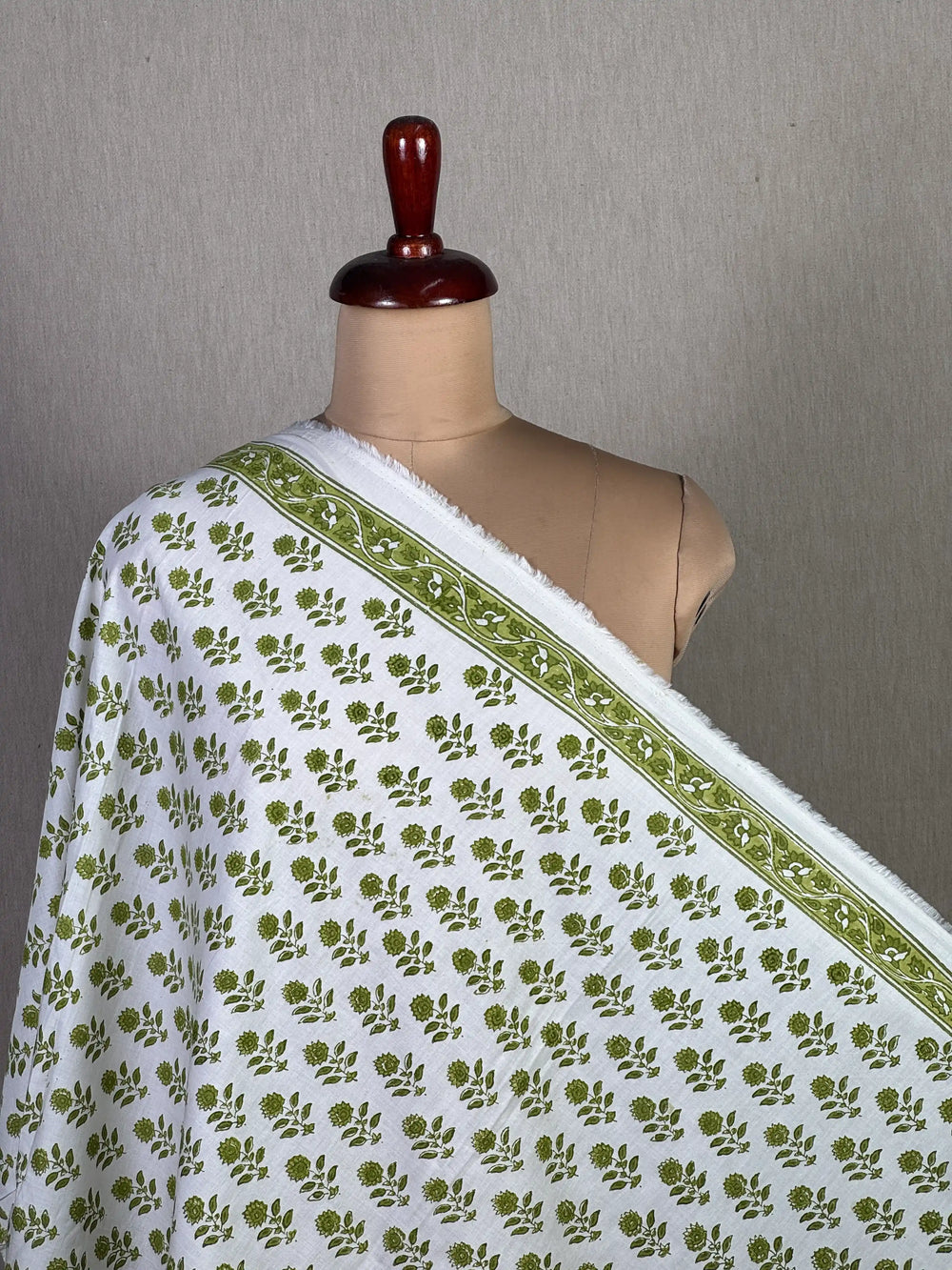 Block Printed Cambric Cotton Fabric