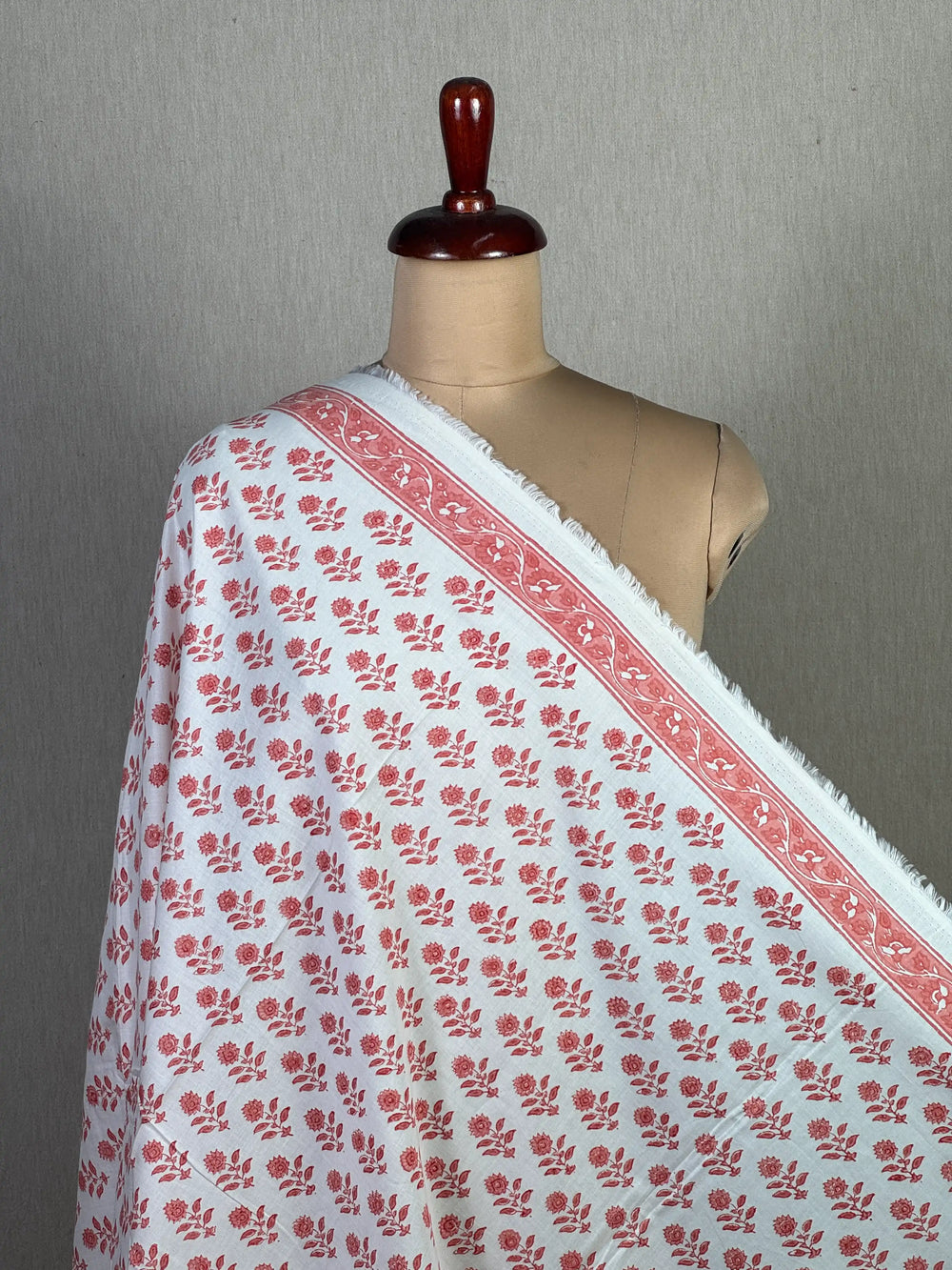 Block Printed Cambric Cotton Fabric