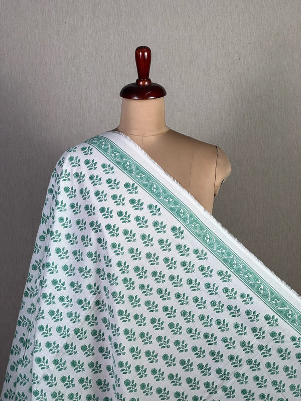 Block Printed Cambric Cotton Fabric