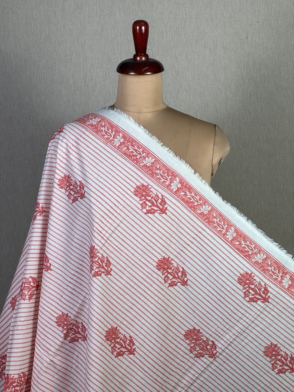 Block Printed Cambric Cotton Fabric