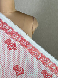 Block Printed Cambric Cotton Fabric