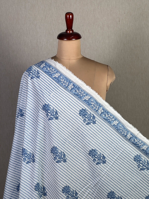 Block Printed Cambric Cotton Fabric