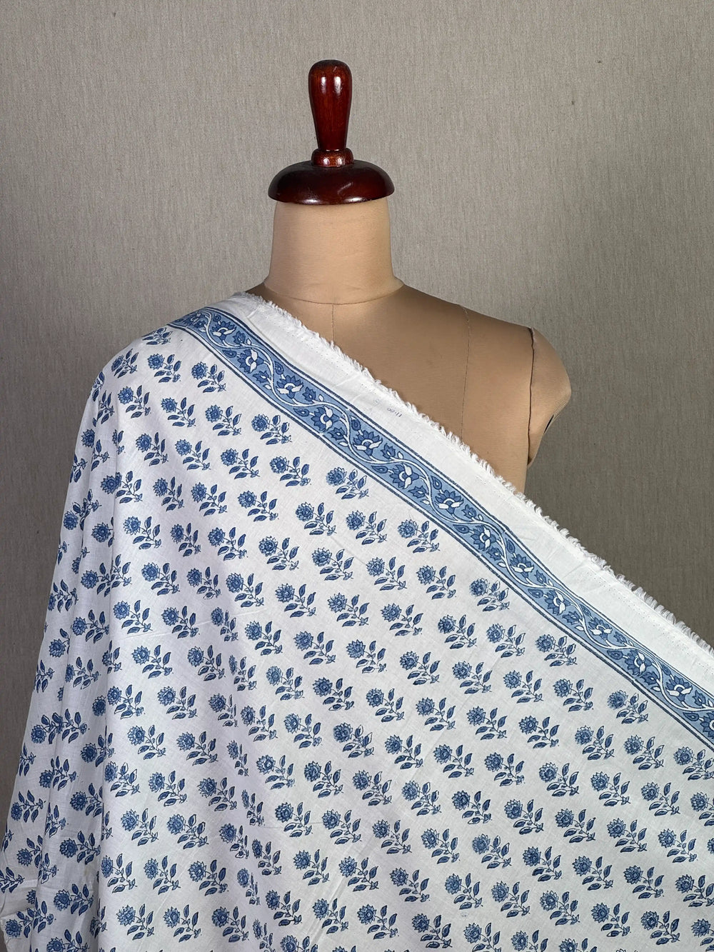 Block Printed Cambric Cotton Fabric