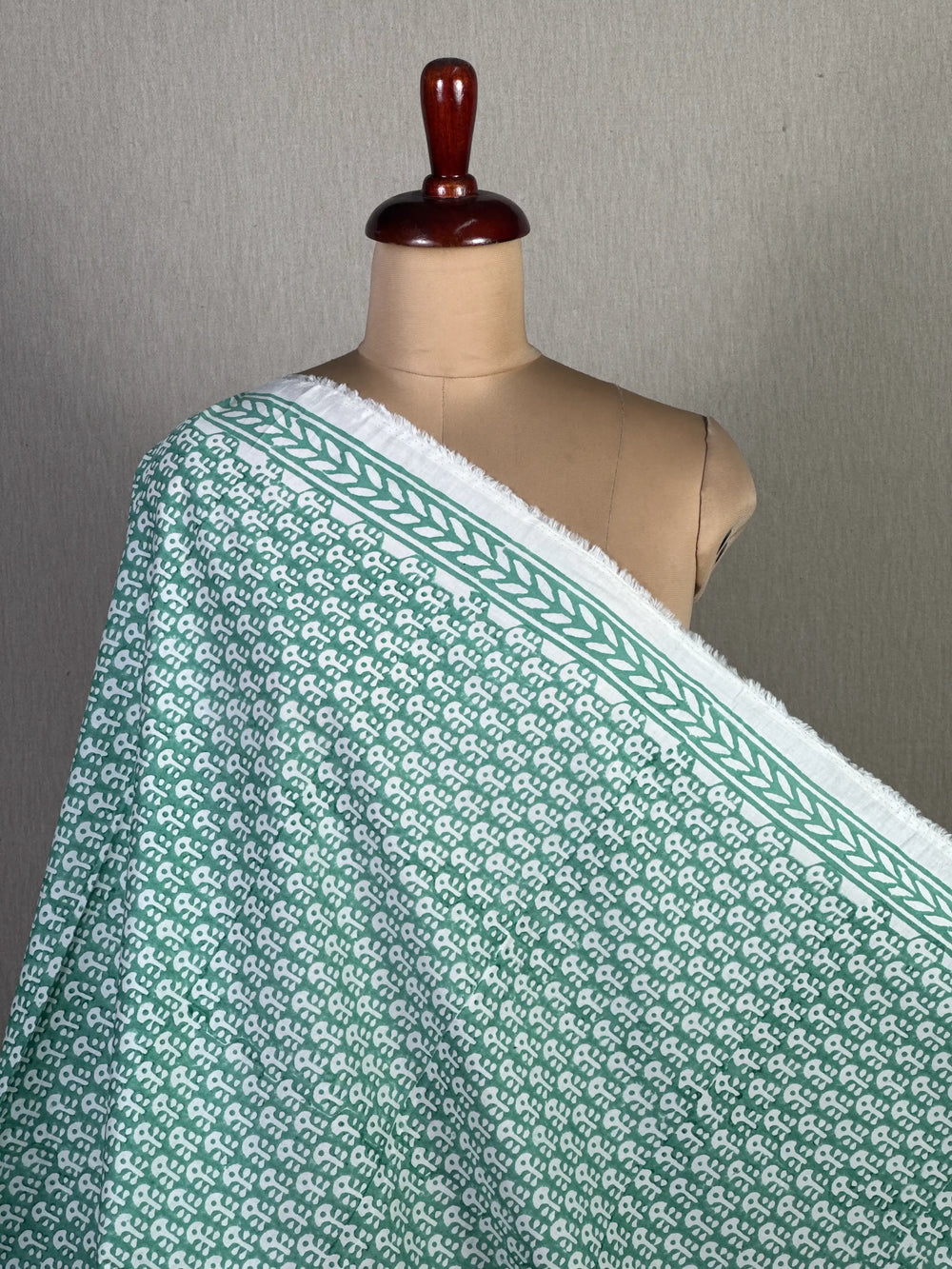 Block Printed Cambric Cotton Fabric