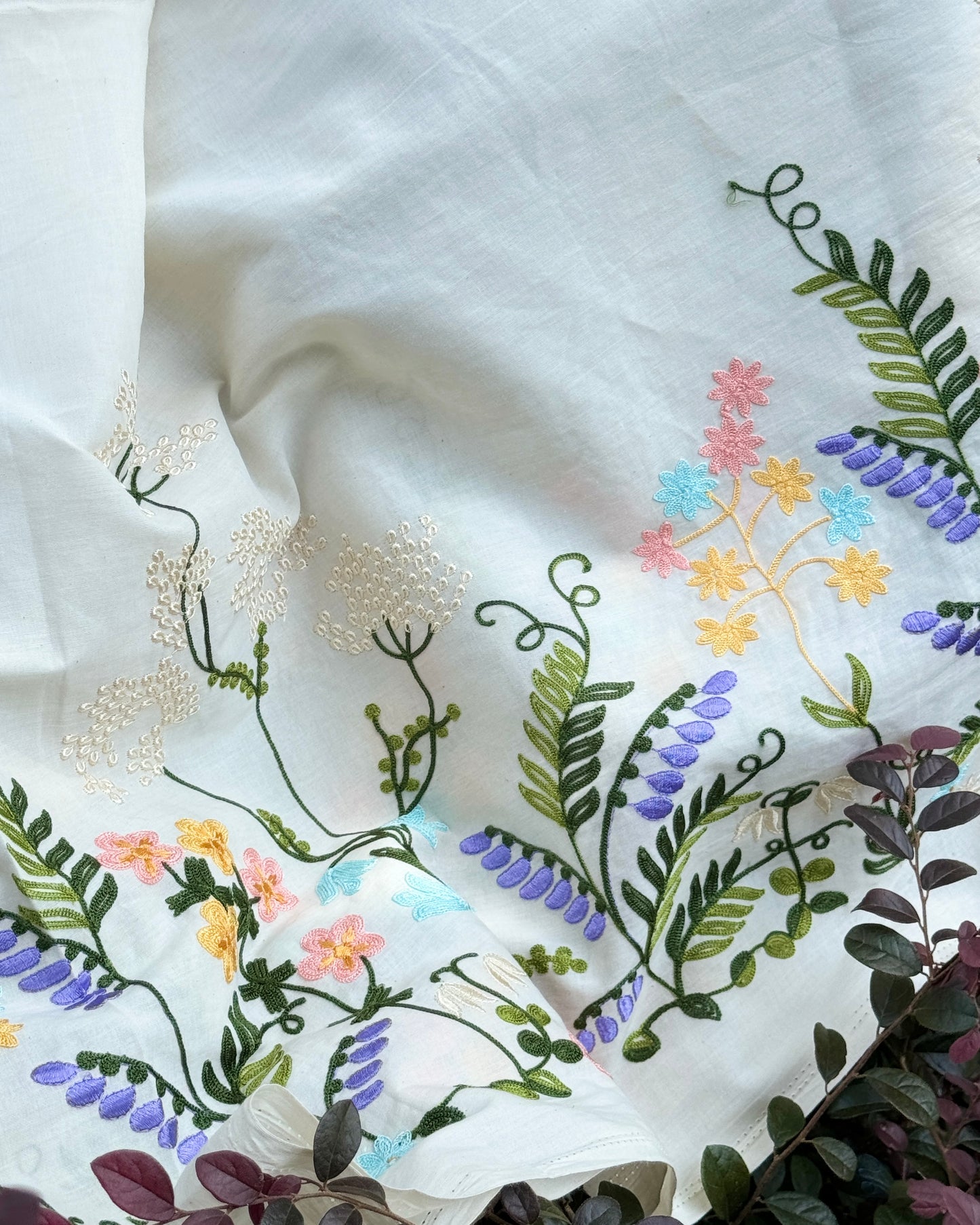 Border Embroidered Kora Fabrics