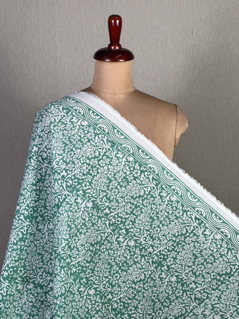 Block Printed Cambric Cotton Fabric