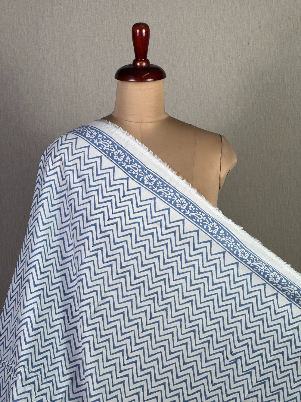 Block Printed Cambric Cotton Fabric