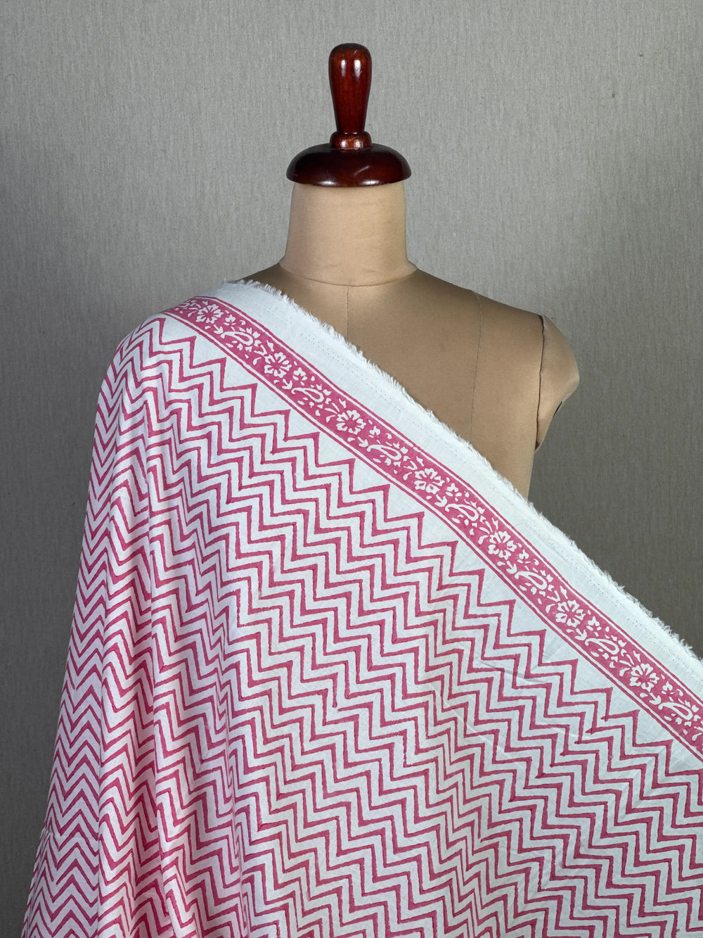 Block Printed Cambric Cotton Fabric