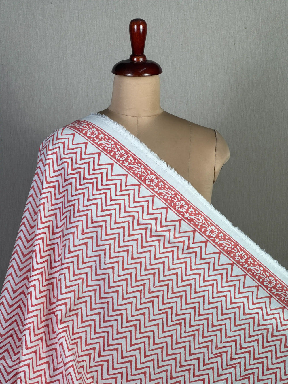 Block Printed Cambric Cotton Fabric